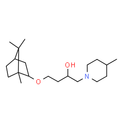 ChemSpider 2D Image | 1-(4-Methyl-1-piperidinyl)-4-[(1,7,7-trimethylbicyclo[2.2.1]hept-2-yl)oxy]-2-butanol | C20H37NO2