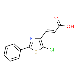ChemSpider 2D Image | (2E)-3-(5-Chloro-2-phenyl-1,3-thiazol-4-yl)acrylic acid | C12H8ClNO2S
