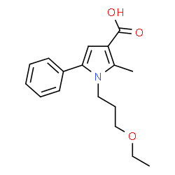 ChemSpider 2D Image | 1-(3-ethoxypropyl)-2-methyl-5-phenylpyrrole-3-carboxylic acid | C17H21NO3