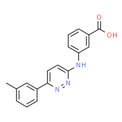 ChemSpider 2D Image | 3-[[6-(3-Methylphenyl)-3-pyridazinyl]amino]benzoic acid | C18H15N3O2
