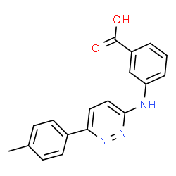 ChemSpider 2D Image | 3-[[6-(4-Methylphenyl)-3-pyridazinyl]amino]benzoic acid | C18H15N3O2