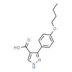 ChemSpider 2D Image | 3-(4-Butoxyphenyl)-1H-pyrazole-4-carboxylic acid | C14H16N2O3