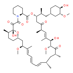 ChemSpider 2D Image | (1R,9S,12S,15R,16E,18R,19R,21R,23S,24E,26E,28E,30S,35R)-1,18-Dihydroxy-12-{(2S)-1-[(1S,3R,4R)-4-hydroxy-3-methoxycyclohexyl]-2-propanyl}-19,30-dimethoxy-15,17,21,23,29,35-hexamethyl-11,36-dioxa-4-azat
ricyclo[30.3.1.0~4,9~]hexatriaconta-16,24,26,28-tetraene-2,3,10,14,20-pentone | C51H79NO13