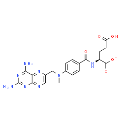 ChemSpider 2D Image | (2S)-4-Carboxy-2-[(4-{[(2,4-diamino-6-pteridinyl)methyl](methyl)amino}benzoyl)amino]butanoate | C20H21N8O5