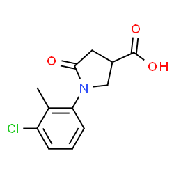 ChemSpider 2D Image | 1-(3-Chloro-2-methylphenyl)-5-oxo-3-pyrrolidinecarboxylic acid | C12H12ClNO3