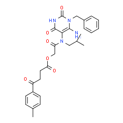 ChemSpider 2D Image | 2-[(6-Amino-1-benzyl-2,4-dioxo-1,2,3,4-tetrahydro-5-pyrimidinyl)(isobutyl)amino]-2-oxoethyl 4-(4-methylphenyl)-4-oxobutanoate | C28H32N4O6