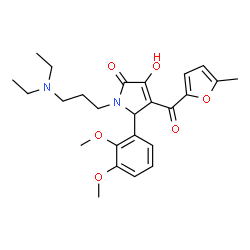 ChemSpider 2D Image | 1-[3-(Diethylamino)propyl]-5-(2,3-dimethoxyphenyl)-3-hydroxy-4-(5-methyl-2-furoyl)-1,5-dihydro-2H-pyrrol-2-one | C25H32N2O6