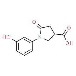 ChemSpider 2D Image | 1-(3-Hydroxyphenyl)-5-oxo-3-pyrrolidinecarboxylic acid | C11H11NO4