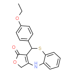 ChemSpider 2D Image | 10-(4-Ethoxyphenyl)-4,10-dihydro-1H,3H-furo[3,4-c][1,5]benzothiazepin-1-one | C19H17NO3S
