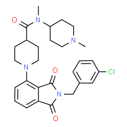 ChemSpider 2D Image | 1-[2-(3-Chlorobenzyl)-1,3-dioxo-2,3-dihydro-1H-isoindol-4-yl]-N-methyl-N-(1-methyl-4-piperidinyl)-4-piperidinecarboxamide | C28H33ClN4O3