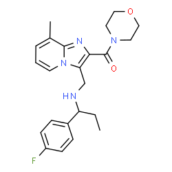 ChemSpider 2D Image | [3-({[1-(4-Fluorophenyl)propyl]amino}methyl)-8-methylimidazo[1,2-a]pyridin-2-yl](4-morpholinyl)methanone | C23H27FN4O2