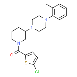 ChemSpider 2D Image | (5-Chloro-2-thienyl){3-[4-(2-methylphenyl)-1-piperazinyl]-1-piperidinyl}methanone | C21H26ClN3OS