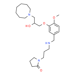 ChemSpider 2D Image | 1-[3-({3-[3-(1-Azocanyl)-2-hydroxypropoxy]-4-methoxybenzyl}amino)propyl]-2-pyrrolidinone | C25H41N3O4