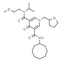ChemSpider 2D Image | N'-Cyclooctyl-N-isopropyl-N-(2-methoxyethyl)-4-oxo-1-(tetrahydro-2-furanylmethyl)-1,4-dihydro-3,5-pyridinedicarboxamide | C26H41N3O5