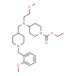 ChemSpider 2D Image | Ethyl 4-[{[1-(2-methoxybenzyl)-4-piperidinyl]methyl}(2-methoxyethyl)amino]-1-piperidinecarboxylate | C25H41N3O4