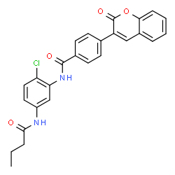 ChemSpider 2D Image | N-[5-(Butyrylamino)-2-chlorophenyl]-4-(2-oxo-2H-chromen-3-yl)benzamide | C26H21ClN2O4