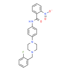 ChemSpider 2D Image | N-{4-[4-(2-Fluorobenzyl)-1-piperazinyl]phenyl}-2-nitrobenzamide | C24H23FN4O3