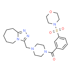 ChemSpider 2D Image | [3-(4-Morpholinylsulfonyl)phenyl][4-(6,7,8,9-tetrahydro-5H-[1,2,4]triazolo[4,3-a]azepin-3-ylmethyl)-1-piperazinyl]methanone | C23H32N6O4S