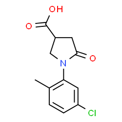 ChemSpider 2D Image | 1-(5-Chloro-2-methylphenyl)-5-oxo-3-pyrrolidinecarboxylic acid | C12H12ClNO3