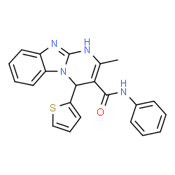 ChemSpider 2D Image | 2-Methyl-N-phenyl-4-(2-thienyl)-1,4-dihydropyrimido[1,2-a]benzimidazole-3-carboxamide | C22H18N4OS