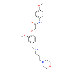 ChemSpider 2D Image | 2-[2-Methoxy-4-({[3-(4-morpholinyl)propyl]amino}methyl)phenoxy]-N-(4-methoxyphenyl)acetamide | C24H33N3O5