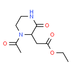 ChemSpider 2D Image | Ethyl (1-acetyl-3-oxo-2-piperazinyl)acetate | C10H16N2O4