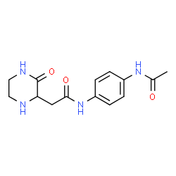 ChemSpider 2D Image | N-(4-Acetamidophenyl)-2-(3-oxo-2-piperazinyl)acetamide | C14H18N4O3