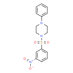 ChemSpider 2D Image | 1-[(3-Nitrophenyl)sulfonyl]-4-phenylpiperazine | C16H17N3O4S