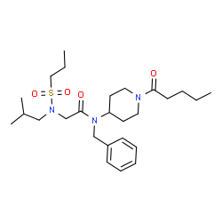 ChemSpider 2D Image | N-Benzyl-N~2~-isobutyl-N-(1-pentanoyl-4-piperidinyl)-N~2~-(propylsulfonyl)glycinamide | C26H43N3O4S