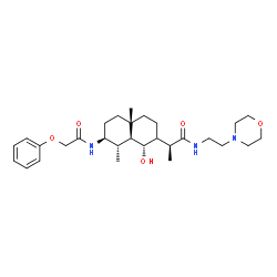 ChemSpider 2D Image | (2S)-2-{(1S,7S,8S,8aS)-1-Hydroxy-4a,8-dimethyl-7-[(phenoxyacetyl)amino]decahydro-2-naphthalenyl}-N-[2-(4-morpholinyl)ethyl]propanamide | C29H45N3O5