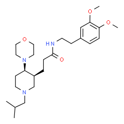 ChemSpider 2D Image | N-[2-(3,4-Dimethoxyphenyl)ethyl]-3-[(3S,4R)-1-isobutyl-4-(4-morpholinyl)-3-piperidinyl]propanamide | C26H43N3O4