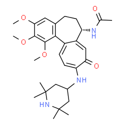 ChemSpider 2D Image | N-{(7S)-1,2,3-Trimethoxy-9-oxo-10-[(2,2,6,6-tetramethyl-4-piperidinyl)amino]-5,6,7,9-tetrahydrobenzo[a]heptalen-7-yl}acetamide | C30H41N3O5