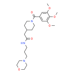 ChemSpider 2D Image | N-[3-(4-Morpholinyl)propyl]-2-[1-(3,4,5-trimethoxybenzoyl)-4-piperidinyl]acetamide | C24H37N3O6