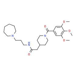 ChemSpider 2D Image | N-[3-(1-Azepanyl)propyl]-2-[1-(3,4,5-trimethoxybenzoyl)-4-piperidinyl]acetamide | C26H41N3O5