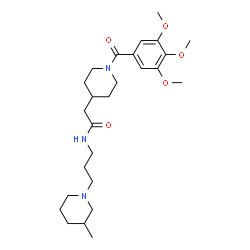 ChemSpider 2D Image | N-[3-(3-Methyl-1-piperidinyl)propyl]-2-[1-(3,4,5-trimethoxybenzoyl)-4-piperidinyl]acetamide | C26H41N3O5