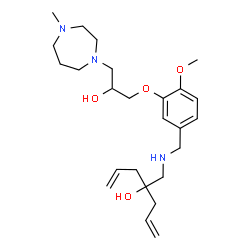 ChemSpider 2D Image | 4-[({3-[2-Hydroxy-3-(4-methyl-1,4-diazepan-1-yl)propoxy]-4-methoxybenzyl}amino)methyl]-1,6-heptadien-4-ol | C25H41N3O4