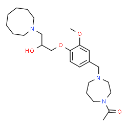 ChemSpider 2D Image | 1-(4-{4-[3-(1-Azocanyl)-2-hydroxypropoxy]-3-methoxybenzyl}-1,4-diazepan-1-yl)ethanone | C25H41N3O4