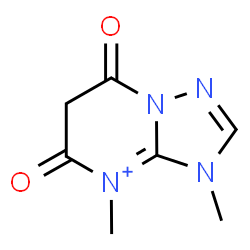 ChemSpider 2D Image | 3,4-Dimethyl-5,7-dioxo-3,5,6,7-tetrahydro[1,2,4]triazolo[1,5-a]pyrimidin-4-ium | C7H9N4O2