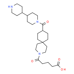 ChemSpider 2D Image | 5-[9-(4,4'-Bipiperidin-1-ylcarbonyl)-3-azaspiro[5.5]undec-3-yl]-5-oxopentanoic acid | C26H43N3O4