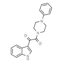 ChemSpider 2D Image | 1-(1H-Indol-3-yl)-2-(4-phenyl-1-piperazinyl)-1,2-ethanedione | C20H19N3O2