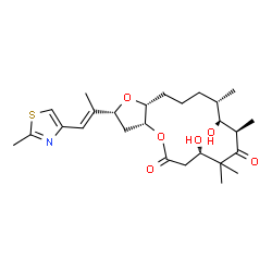 ChemSpider 2D Image | (2R,3aR,7S,10R,11S,12S,15aR)-7,11-Dihydroxy-8,8,10,12-tetramethyl-2-[(1E)-1-(2-methyl-1,3-thiazol-4-yl)-1-propen-2-yl]decahydro-2H-furo[3,2-b]oxacyclotetradecine-5,9(3H,6H)-dione | C26H39NO6S
