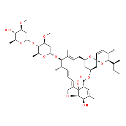 ChemSpider 2D Image | (1'R,2S,4'S,5S,6R,8'R,10'E,12'R,13'S,14'E,16'E,20'R,21'R,24'S)-6-[(2S)-2-Butanyl]-21',24'-dihydroxy-5,11',13',22'-tetramethyl-2'-oxo-5,6-dihydrospiro[pyran-2,6'-[3,7,19]trioxatetracyclo[15.6.1.1~4,8~.
0~20,24~]pentacosa[10,14,16,22]tetraen]-12'-yl (4xi)-2,6-dideoxy-4-O-(2,6-dideoxy-3-O-methyl-alpha-L-arabino-hexopyranosyl)-3-O-methyl-alpha-L-threo-hexopyranoside | C48H72O14
