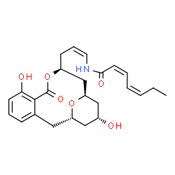ChemSpider 2D Image | (2Z,4Z)-N-{(1Z)-3-[(1S,11S,13R,15R)-7,15-Dihydroxy-9-oxo-10,17-dioxatricyclo[11.3.1.0~3,8~]heptadeca-3,5,7-trien-11-yl]-1-propen-1-yl}-2,4-heptadienamide | C25H31NO6