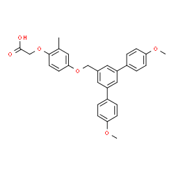 ChemSpider 2D Image | {4-[(4,4''-Dimethoxy-1,1':3',1''-terphenyl-5'-yl)methoxy]-2-methylphenoxy}acetic acid | C30H28O6
