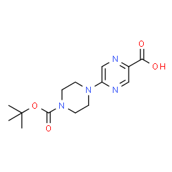 ChemSpider 2D Image | 5-(4-(tert-Butoxycarbonyl)piperazin-1-yl)pyrazine-2-carboxylic acid | C14H20N4O4