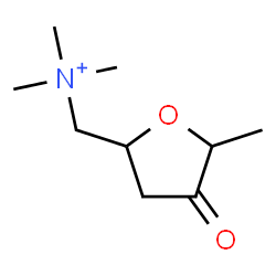 ChemSpider 2D Image | 2,5-Anhydro-1,4,6-trideoxy-6-(trimethylammonio)hex-3-ulose | C9H18NO2