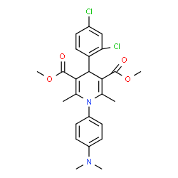 ChemSpider 2D Image | Dimethyl 4-(2,4-dichlorophenyl)-1-[4-(dimethylamino)phenyl]-2,6-dimethyl-1,4-dihydro-3,5-pyridinedicarboxylate | C25H26Cl2N2O4
