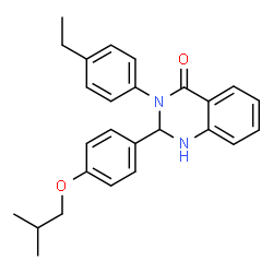 ChemSpider 2D Image | 3-(4-Ethylphenyl)-2-(4-isobutoxyphenyl)-2,3-dihydro-4(1H)-quinazolinone | C26H28N2O2