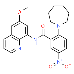 ChemSpider 2D Image | 2-(1-Azepanyl)-N-(6-methoxy-8-quinolinyl)-5-nitrobenzamide | C23H24N4O4