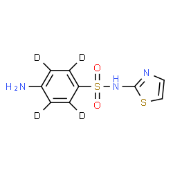 ChemSpider 2D Image | 4-Amino-N-(1,3-thiazol-2-yl)(~2~H_4_)benzenesulfonamide | C9H5D4N3O2S2